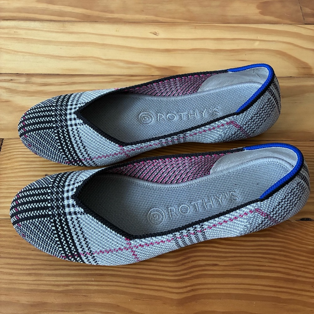 Rothy's Limited Edition Glen Plaid Flats Size 6 1/2
